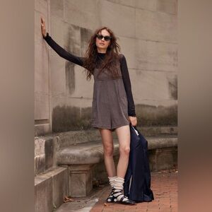 NWT Free People Billie Romper in Otter Overdye